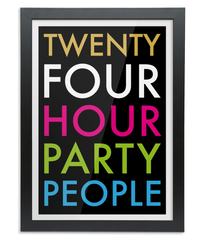 24 Hour Party A3 Black Frame Print 
